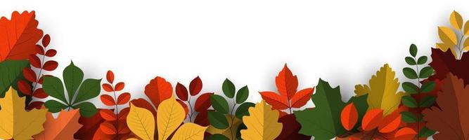 fond de bannière automne avec des feuilles d'automne vecteur