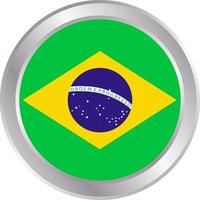 drapeau brésilien comme icône ronde. bouton avec le drapeau brésilien. vecteur