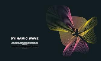 résumé de fond d'illustration de stock avec une ligne d'ondes dynamiques colorées et illustration de particules partie 3 vecteur