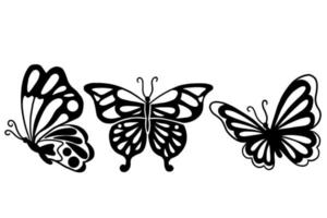 ensemble de collection joli papillon papillons animal illustration dessinée à la main vecteur