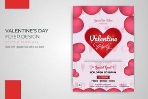 conception de modèle d'affiche flyer décoratif fête saint valentin téléchargement gratuit vecteur