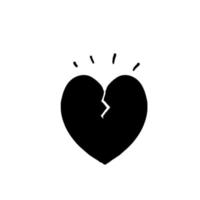 doodle cœur brisé illustration style dessiné à la main vecteur