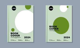 modèle de conception de couverture de livre d'entreprise abstraite couleur verte vecteur