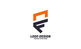 stock vector télévision logo lettre n et f design