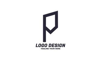stock vector lettre p logo monogramme style minimaliste