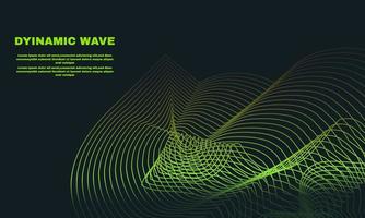 stock illustration abstrait avec une ligne d'ondes dynamiques colorées et illustration de particules partie 1 vecteur
