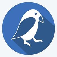 icône d'oiseau de compagnie dans le style branché de grandissime isolé sur fond bleu doux vecteur