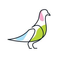 colombe ou pigeon ligne logo abstrait conception d'illustration vectorielle vecteur