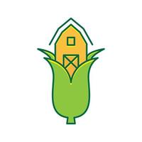 entrepôt maïs agriculture logo design vecteur icône symbole illustration