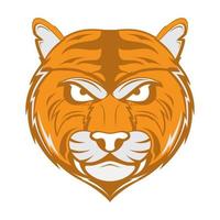 cool visage tigre orange moderne logo design vecteur graphique symbole icône signe illustration idée créative