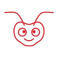 animal mignon tête insecte fourmi rouge logo symbole icône vecteur conception graphique illustration