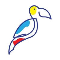 lignes art abstrait coloré oiseau gros bec logo vecteur symbole icône conception illustration