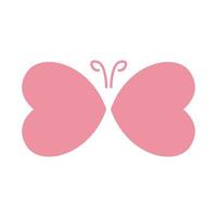 coeur amour forme papillon logo vecteur icône illustration design
