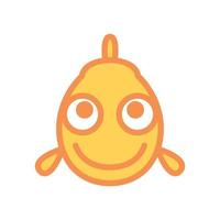 animal poisson tête ligne mignon dessin animé sourire logo vecteur icône illustration design