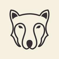 tête de ligne loup hipster logo symbole icône vecteur conception graphique illustration idée créatif