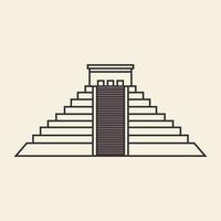 pyramide mexicaine lignes logo design vecteur icône symbole illustration