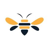 abeille à miel avec motif d'illustration vectorielle logo en peigne à miel arrondi vecteur