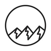 lignes art trois montagne avec cercle logo symbole vecteur icône illustration graphisme
