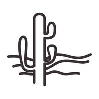 lignes hipster cactus désert logo symbole vecteur icône illustration graphisme