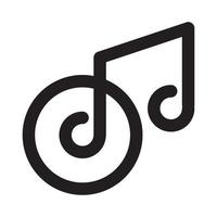 lignes audacieuses note de musique logo vecteur symbole icône conception illustration