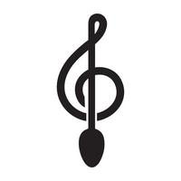 note de musique avec cuillère restaurant logo vecteur symbole icône illustration de conception
