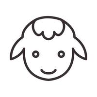 dessin animé mignon tête lignes mouton logo symbole icône vecteur conception graphique illustration