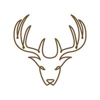 lignes d'art moderne animal tête de cerf logo design vecteur icône symbole illustration