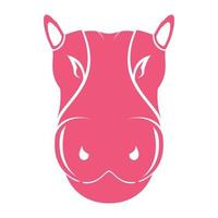 visage rose hippopotame logo design vecteur graphique symbole icône signe illustration idée créative