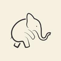 hipster ligne petit éléphant logo symbole icône vecteur conception graphique illustration idée créatif