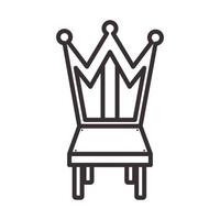 lignes de couronne minimalistes avec chaises logo vecteur symbole icône illustration de conception