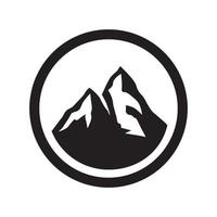 forme simple montagne noir blanc cercle logo symbole icône vecteur conception graphique illustration idée créatif