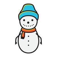 bonhomme de neige coloré chapeau froid logo vecteur symbole icône design illustration