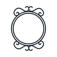 miroir vintage ancien logo icône illustration vectorielle vecteur