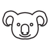 mignon tête dessin animé koala sourire lignes logo symbole icône vecteur conception graphique illustration