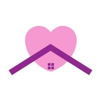 toit maison avec amour logo symbole icône vecteur conception graphique illustration idée créative