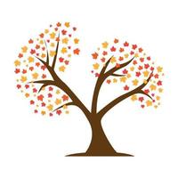 abstrait coloré automne arbre logo symbole vecteur icône illustration graphisme