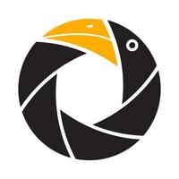 calao oiseau avec obturateur caméra logo symbole vecteur icône illustration graphisme