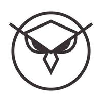 tête de hibou lignes mignonnes logo symbole vecteur icône illustration graphisme