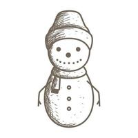 bonhomme de neige vintage avec chapeau froid logo vecteur symbole icône illustration de conception