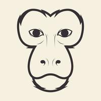 visage singe ligne hipster logo création vecteur graphique symbole icône signe illustration idée créative
