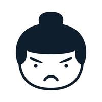 icône de vecteur de logo visage mignon sumo kids