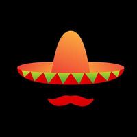 chapeau abstrait mexique sumbrero culture logo design vecteur icône symbole illustration