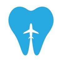 avion avec dent logo symbole vecteur icône illustration graphisme