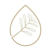 goutte d'eau de luxe avec des lignes d'huile d'olive logo symbole vecteur icône illustration graphisme