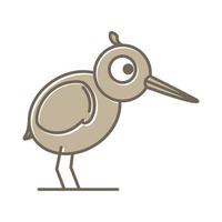 oiseau kiwi dessin animé mignon logo design vecteur icône symbole illustration