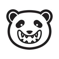visage panda mignon grand sourire création de logo vecteur graphique symbole icône signe illustration idée créative