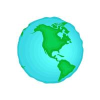 icône de la planète terre. carte du monde en symbole de forme de globe. continents et océans d'amérique du sud et du nord illustration eps isolée sur fond blanc vecteur