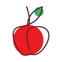 lignes modernes art rouge coloré pomme fruit logo design vecteur icône symbole illustration