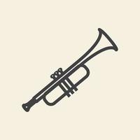 musique simple trompette lignes logo vecteur icône symbole conception graphique illustration
