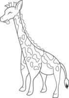 contour de bébé girafe mignon dessiné à la main vecteur